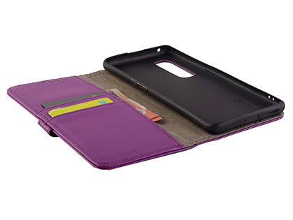 Synthetic Leather Wallet Case with Stand for OPPO Find X2 Pro - Purple