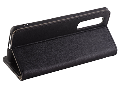 Synthetic Leather Wallet Case with Stand for OPPO Find X2 Pro - Black