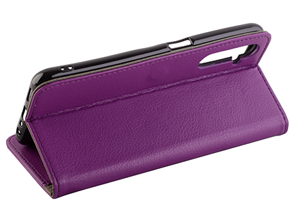 Synthetic Leather Wallet Case with Stand for OPPO RealMe 6 - Purple
