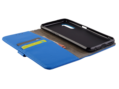 Synthetic Leather Wallet Case with Stand for OPPO RealMe 6 - Blue