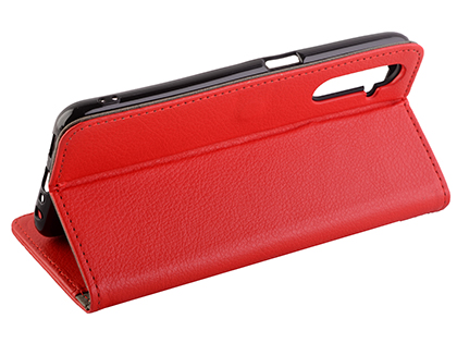 Synthetic Leather Wallet Case with Stand for OPPO RealMe 6 - Red
