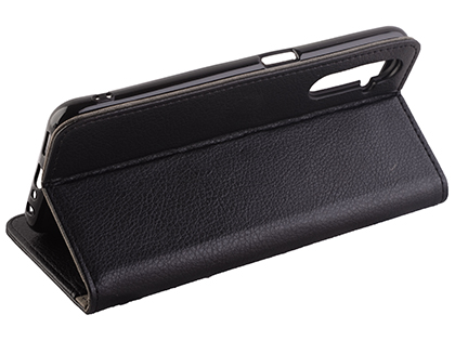 Synthetic Leather Wallet Case with Stand for OPPO RealMe 6 - Black