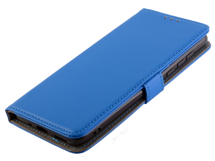 Synthetic Leather Wallet Case with Stand for OPPO RealMe C3 - Blue