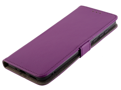 Synthetic Leather Wallet Case with Stand for OPPO RealMe C3 - Purple