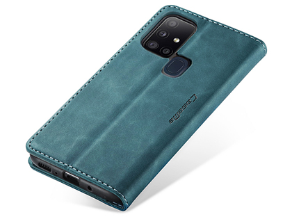 CaseMe Slim Synthetic Leather Wallet Case with Stand for Samsung Galaxy A21s - Teal