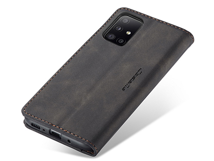 CaseMe Slim Synthetic Leather Wallet Case with Stand for Samsung Galaxy A31 - Charcoal