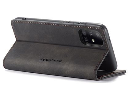 CaseMe Slim Synthetic Leather Wallet Case with Stand for Samsung Galaxy A31 - Charcoal