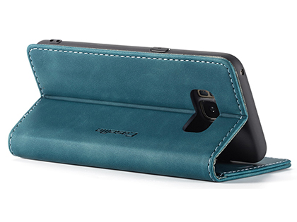 CaseMe Slim Synthetic Leather Wallet Case with Stand for Samsung Galaxy S8 - Teal