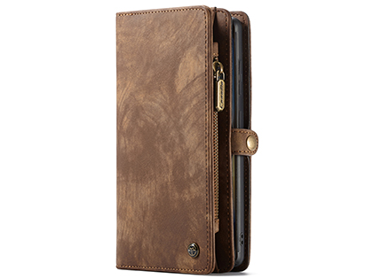 CaseMe 2-in-1 Synthetic Leather Wallet Case for Samsung Galaxy Note20 - Beige/Tan Leather Wallet Case