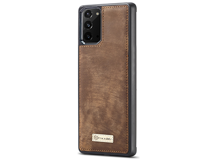 CaseMe 2-in-1 Synthetic Leather Wallet Case for Samsung Galaxy Note20 - Beige/Tan