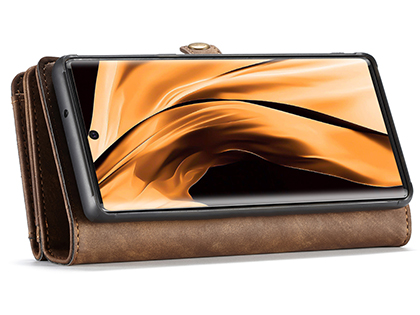 CaseMe 2-in-1 Synthetic Leather Wallet Case for Samsung Galaxy Note20 - Beige/Tan