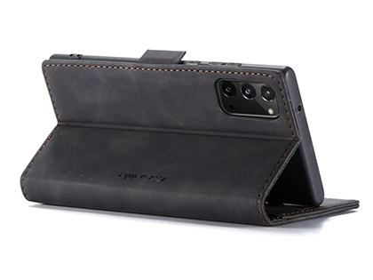 CaseMe Slim Synthetic Leather Wallet Case with Stand for Samsung Galaxy Note20 - Charcoal