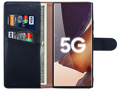 Premium Leather Wallet Case for Samsung Galaxy Note20 - Midnight Blue