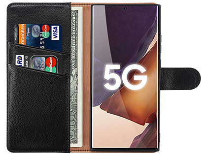 Premium Leather Wallet Case for Samsung Galaxy Note20 - Black