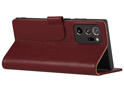Premium Leather Wallet Case for Samsung Galaxy Note20 - Rosewood