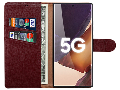 Premium Leather Wallet Case for Samsung Galaxy Note20 - Rosewood