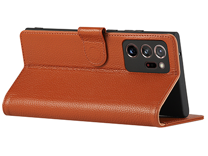 Premium Leather Wallet Case for Samsung Galaxy Note20 - Caramel