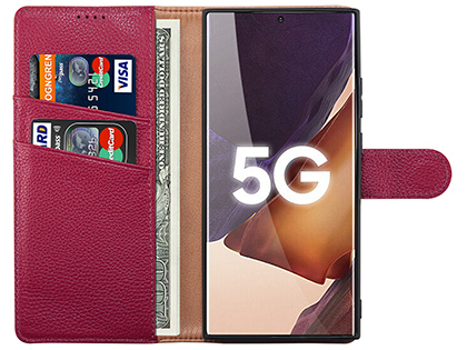Premium Leather Wallet Case for Samsung Galaxy Note20 - Pink