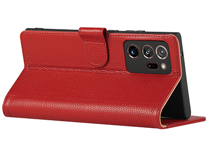 Premium Leather Wallet Case for Samsung Galaxy Note20 Ultra - Red