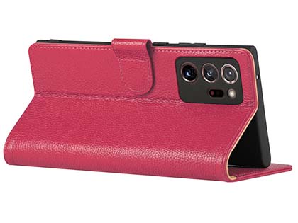 Premium Leather Wallet Case for Samsung Galaxy Note20 Ultra - Pink