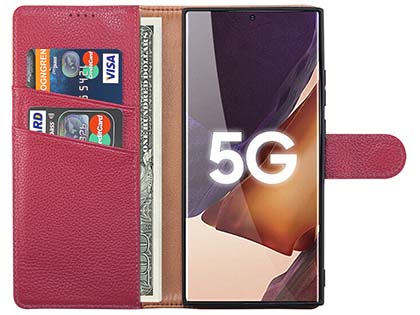 Premium Leather Wallet Case for Samsung Galaxy Note20 Ultra - Pink