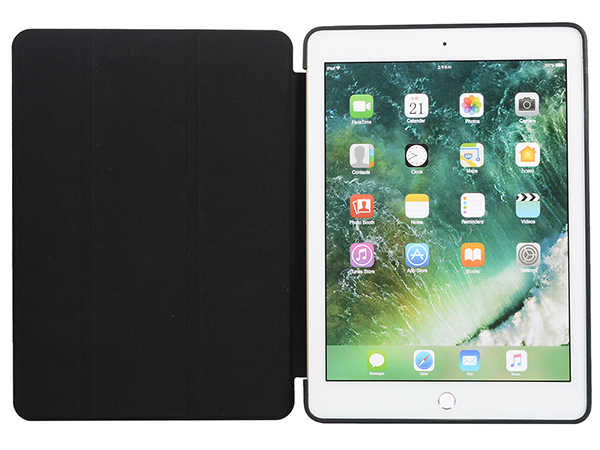 Slim TPU Flip Case with Stand for iPad 2/3/4 - Black