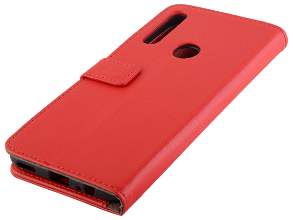 Slim Synthetic Leather Wallet Case with Stand for Huawei Y9 Prime (2019) - Red Leather Wallet Case