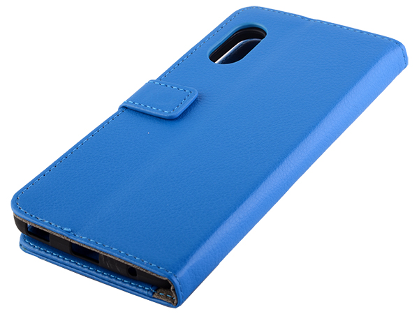Synthetic Leather Wallet Case with Stand for Samsung Galaxy XCover Pro - Blue
