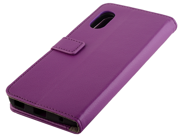 Synthetic Leather Wallet Case with Stand for Samsung Galaxy XCover Pro - Purple