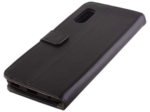 Synthetic Leather Wallet Case with Stand for Samsung Galaxy XCover Pro - Black