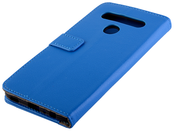 Synthetic Leather Wallet Case with Stand for LG K61 - Blue Leather Wallet Case