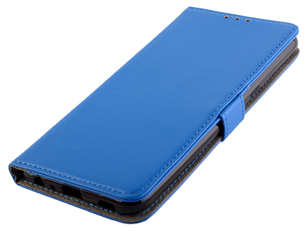 Synthetic Leather Wallet Case with Stand for LG K61 - Blue