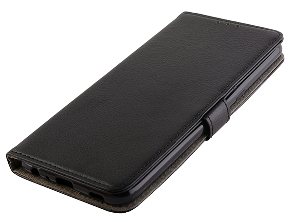 Synthetic Leather Wallet Case with Stand for LG K61 - Black