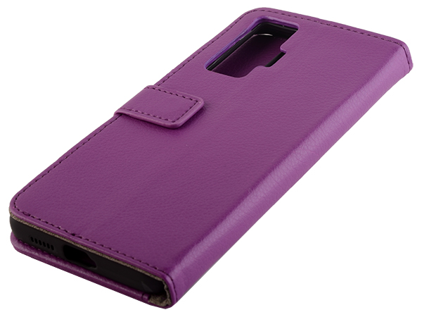 Synthetic Leather Wallet Case with Stand for vivo X50 Pro - Purple Leather Wallet Case
