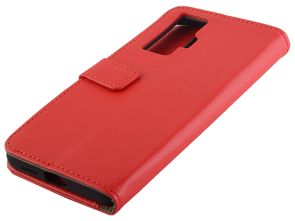 Synthetic Leather Wallet Case with Stand for vivo X50 Pro - Red Leather Wallet Case