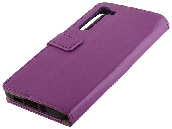 Synthetic Leather Wallet Case with Stand for Motorola Edge - Purple Leather Wallet Case