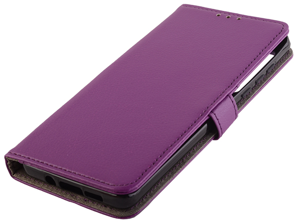 Synthetic Leather Wallet Case with Stand for Motorola Edge - Purple