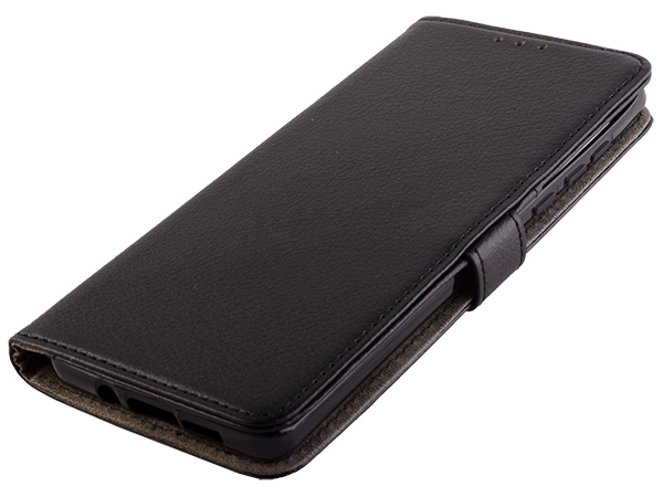 Synthetic Leather Wallet Case with Stand for Motorola Edge - Black