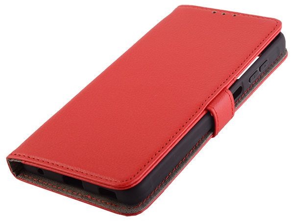 Synthetic Leather Wallet Case with Stand for Samsung Galaxy XCover Pro - Red