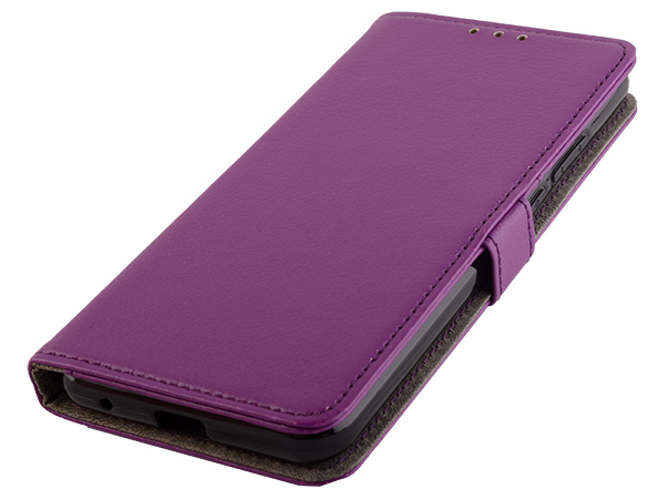 Synthetic Leather Wallet Case with Stand for Motorola Moto G8 Power Lite - Purple