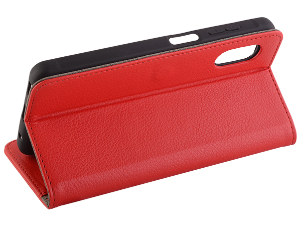 Synthetic Leather Wallet Case with Stand for Samsung Galaxy XCover Pro - Red