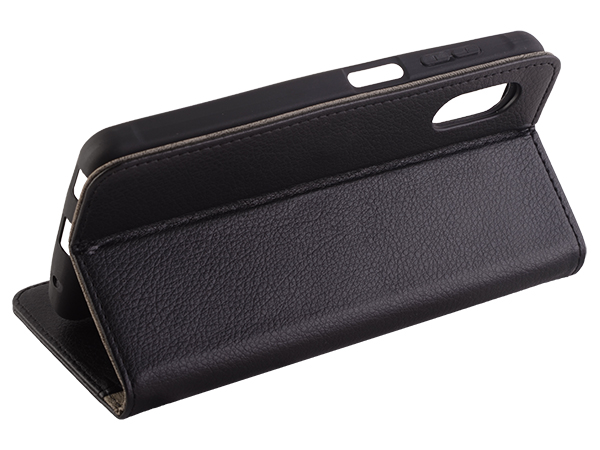Synthetic Leather Wallet Case with Stand for Samsung Galaxy XCover Pro - Black