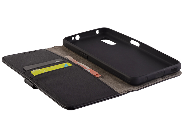 Synthetic Leather Wallet Case with Stand for Samsung Galaxy XCover Pro - Black