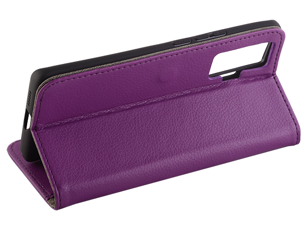 Synthetic Leather Wallet Case with Stand for vivo X50 Pro - Purple