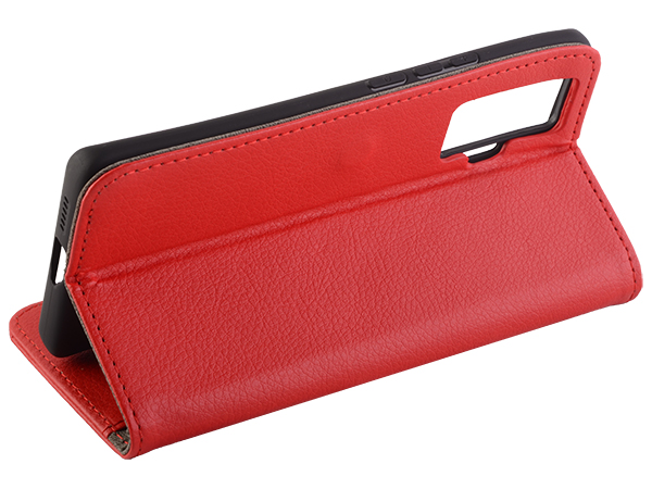 Synthetic Leather Wallet Case with Stand for vivo X50 Pro - Red
