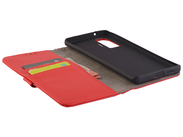 Synthetic Leather Wallet Case with Stand for vivo X50 Pro - Red