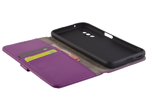 Synthetic Leather Wallet Case with Stand for OPPO RealMe X3 SuperZoom - Purple