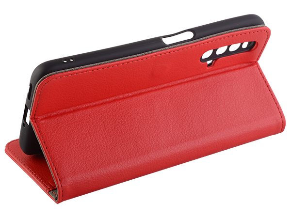 Synthetic Leather Wallet Case with Stand for OPPO RealMe X3 SuperZoom - Red