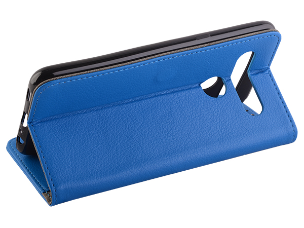 Synthetic Leather Wallet Case with Stand for LG K41s - Blue