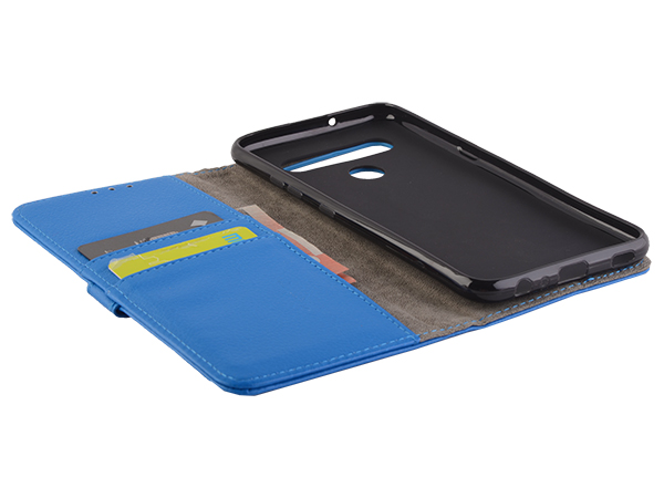 Synthetic Leather Wallet Case with Stand for LG K41s - Blue